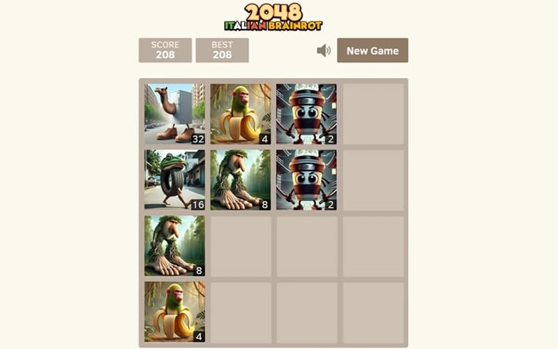 2048 italian brainrot screenshot